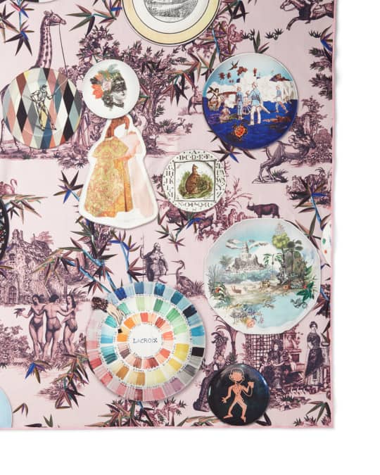 Christian Lacroix Folie Rose Pink Tablecloth, 70" x 108" Neiman Marcus