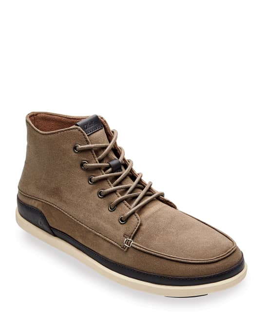 Olukai Men's Nalukai Kapa Waxed Canvas Boots w/ Leather Accents Neiman Marcus