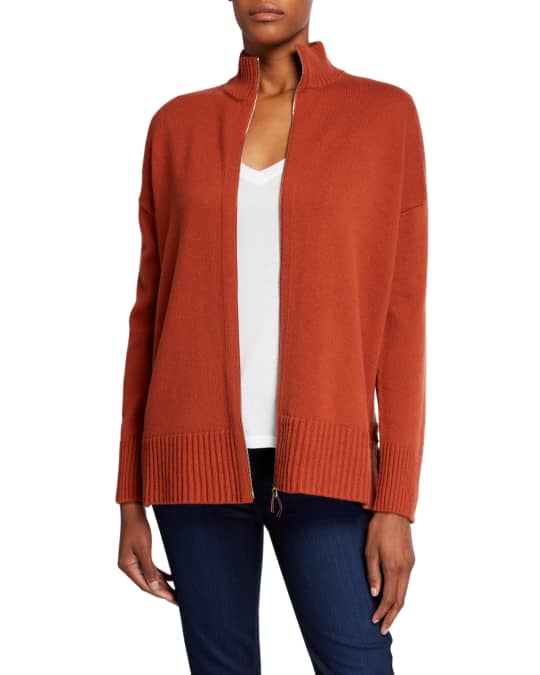 lafayette 148 new york cashmere zip front cardigan
