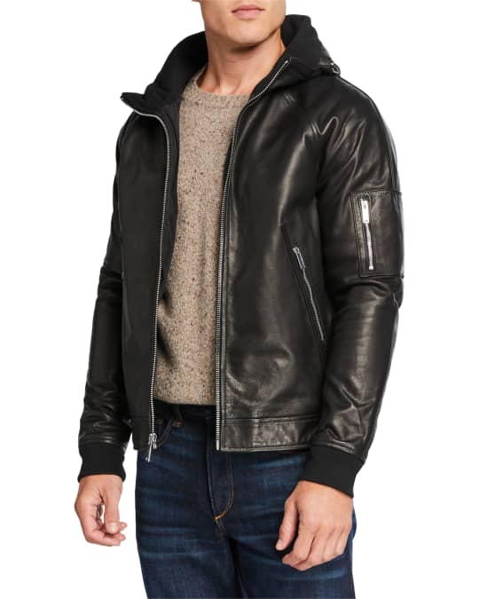 Karl lagerfeld mens leather jacket best sale