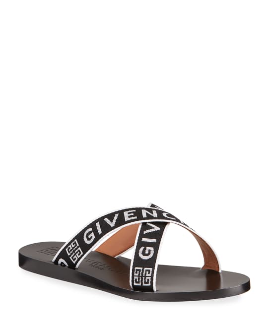Givenchy Crisscross Logo Flat Sandals | Neiman Marcus