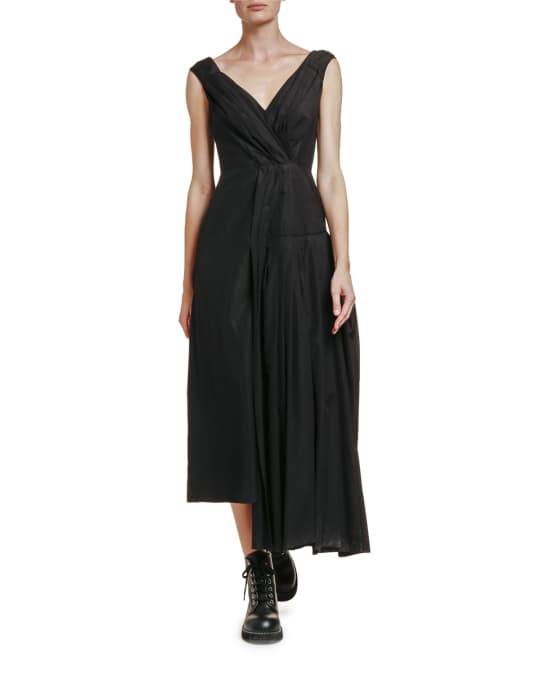 Marni Asymmetric Pleated Poplin Dress | Neiman Marcus