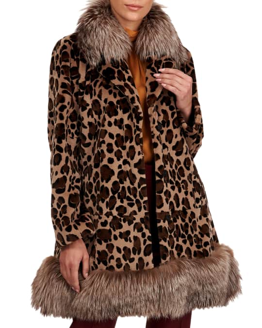 Gorski Mink Fur Stroller W/ Silver Fox Collar And Bottom | Neiman Marcus