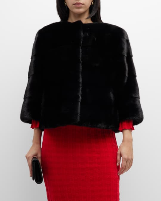 Gorski 3 4 Sleeve Fur Jacket Neiman Marcus