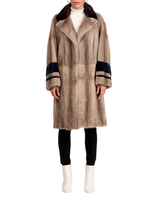 Gianfranco Ferre Long Hair Mink Fur Short Coat | Neiman Marcus