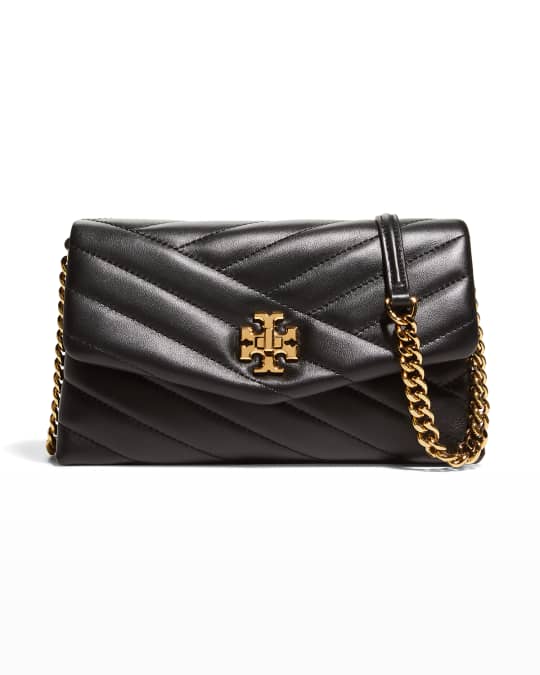 NWT Tory Burch Kira Chevron Quilted Camera Leather Shoulder Bag Black  Crossbody