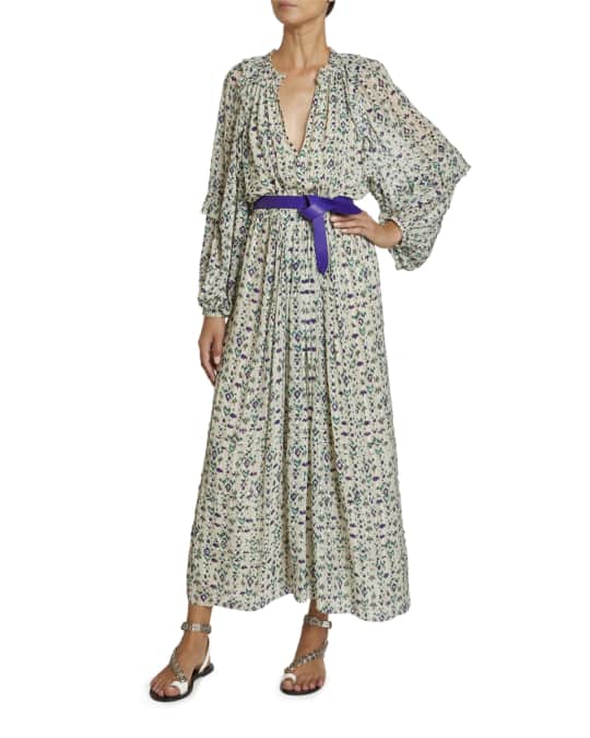Etoile Isabel Marant Estine Floral Print Chiffon Maxi Dress | Neiman Marcus