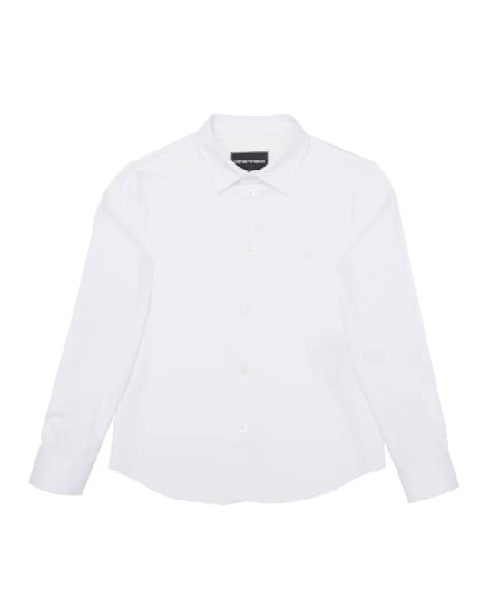 Boy's Poplin Stretch Button Down Shirt, Size 4-16
