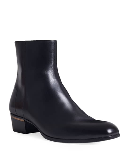 dunhill Men's Duke Leather Ankle Boots w/ Antique Brass Detail