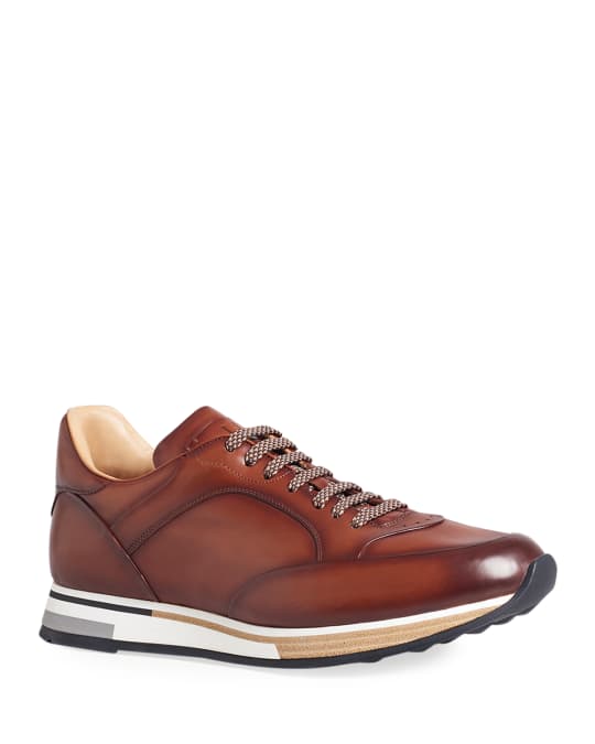 Men's Duke Patina Burnished Leather Runner Sneakers