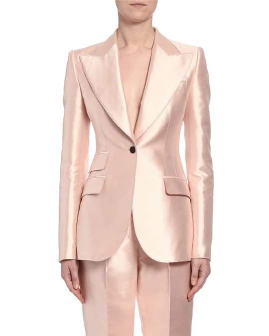 Dolce&Gabbana Silk Satin One-Button Jacket | Neiman Marcus