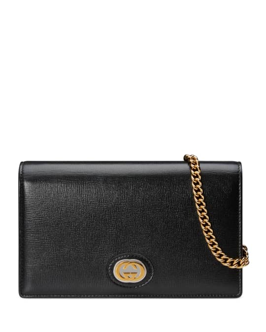 Gucci Marina Leather Flap Card Case Wallet on Chain | Neiman Marcus