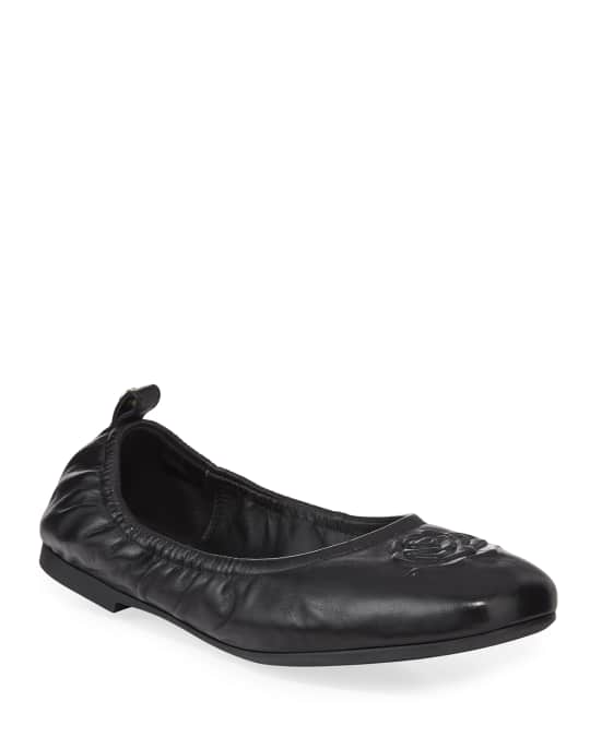 Taryn Rose Raquel Rose Weatherproof Leather Ballet Flats Neiman