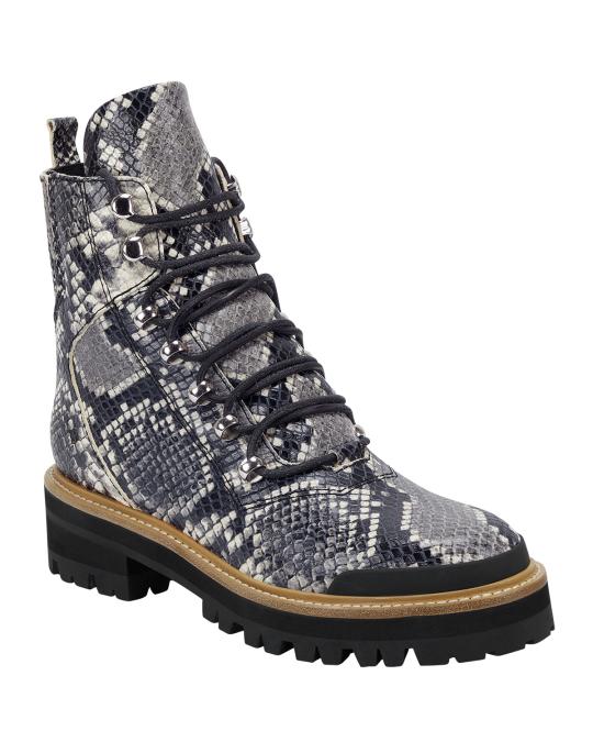 Marc Fisher LTD Women's Izzie Suede Hiking Boot - Shearling Accents, Thick Treaded Sole, Double Lace Detail - View #10