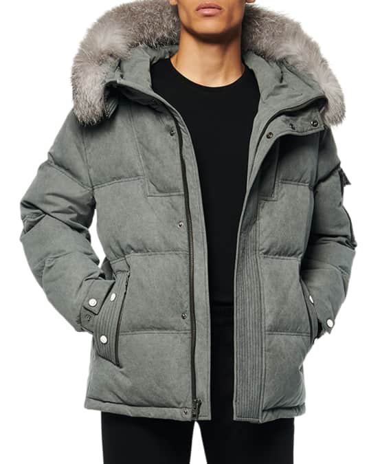 Men s Koriabo Fur Trim Puffer Coat