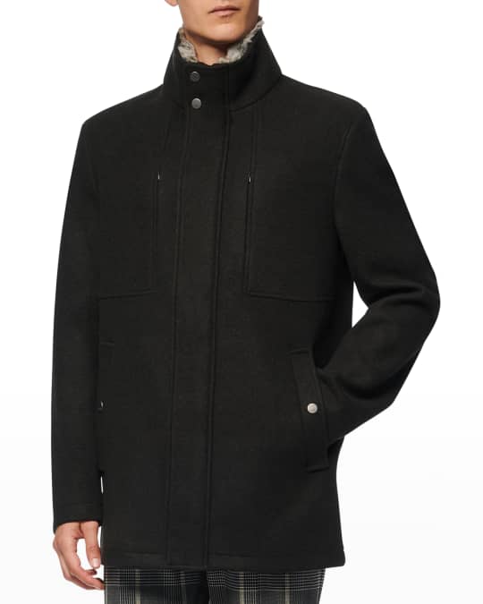 Andrew Marc Men's Westerhall Coat w/ Fur Trim | Neiman Marcus