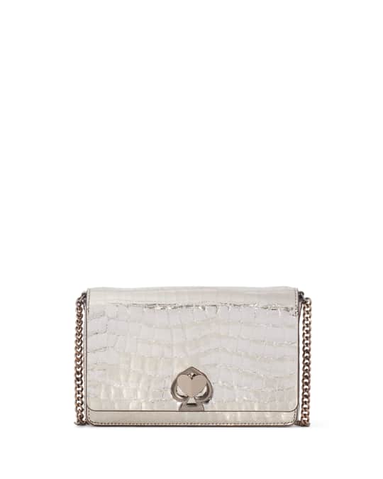 Kate spade romy croc embossed chain wallet clearance