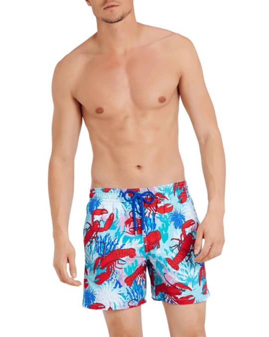 Vilebrequin Men's LobstersandCoralPrint Swim Trunks Neiman Marcus