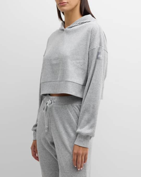 Alo Yoga Muse Ribbed Hoodie Sweatshirt | Neiman Marcus