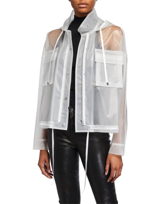 ATM Anthony Thomas Melillo Sheer Hooded Rain Jacket | Neiman Marcus
