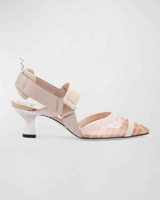 Fendi Colibri 55mm FF Mesh Slingback Pumps | Neiman Marcus