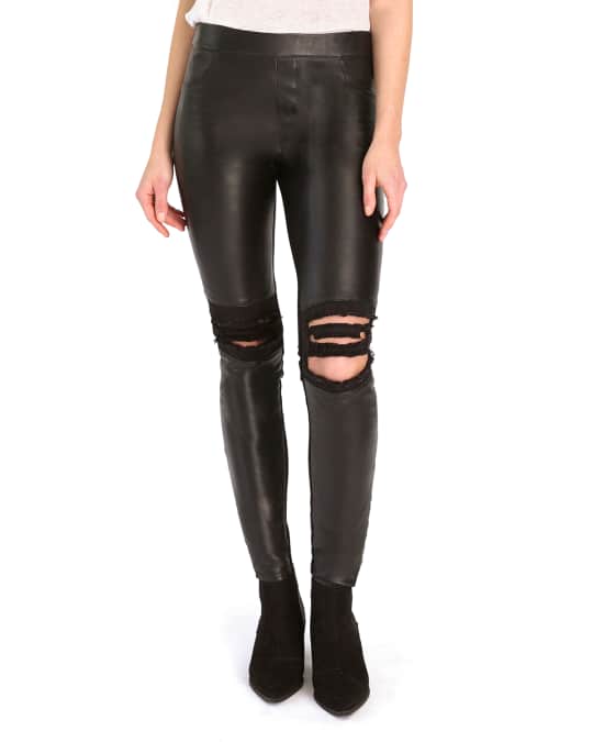 AS by DF Destroyed Leather Leggings | Neiman Marcus