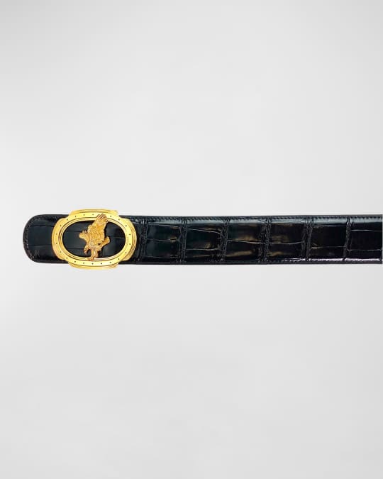 Men's Signature Eagle Crocodile Leather Belt