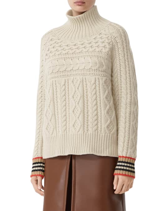 Burberry Oamaru Cashmere Cable-Knit Sweater | Neiman Marcus