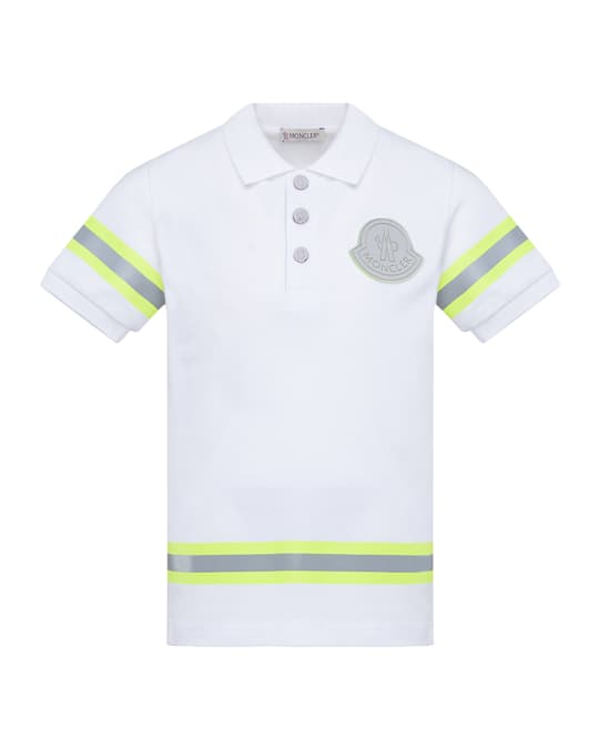 Moncler Boy s Maglia Polo Shirt w Reflective Tape Size 4 6