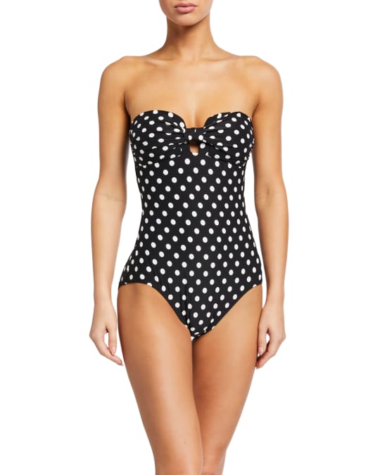 Kate Spade Molded Cup Bandeau Underwire One Piece Swimsuit