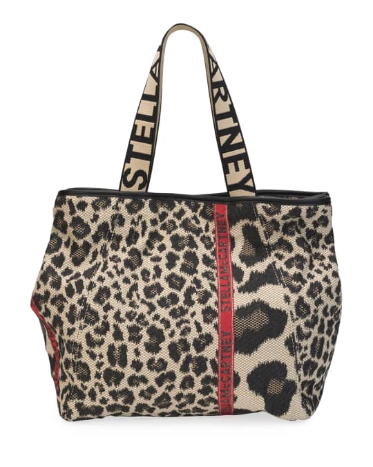 Stella McCartney Small Leopard Logo Carryall Tote Bag | Neiman Marcus