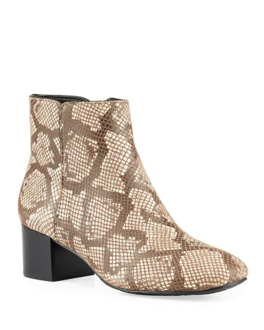 Donald Pliner Cyrus Low Heel Snake Print Booties Neiman Marcus