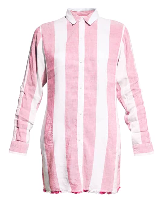 Tommy Bahama Rugby Beach Stripe Boyfriend Shirt Neiman Marcus