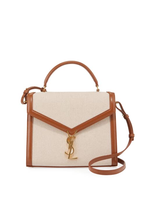 Cassandra Medium Linen Toile Canvas Top-Handle Bag