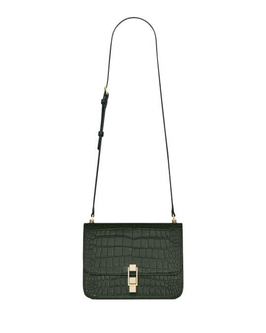 Saint Laurent Carre Medium CrocEmbossed Crossbody Bag Neiman Marcus