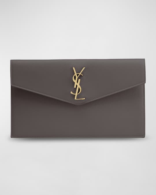 Uptown medium ysl monogram grain de poudre clutch bag clearance