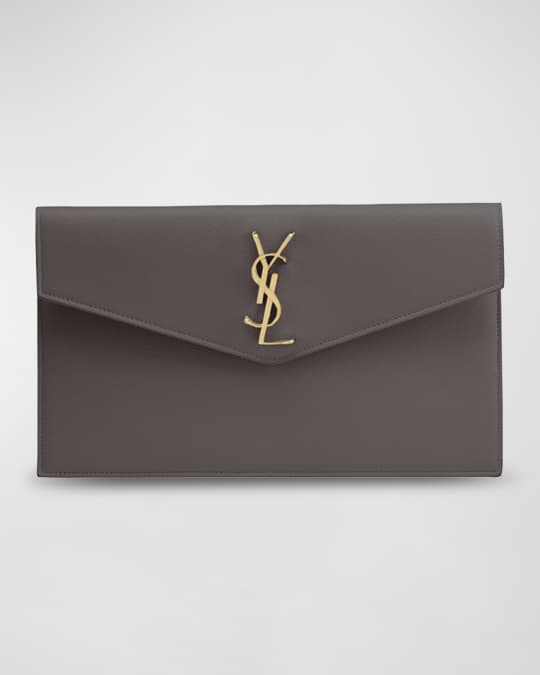 Saint Laurent Uptown Medium YSL Monogram Grain de Poudre Pouch Bag