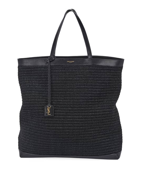 Saint Laurent Patti Large Raffia Tote Bag | Neiman Marcus