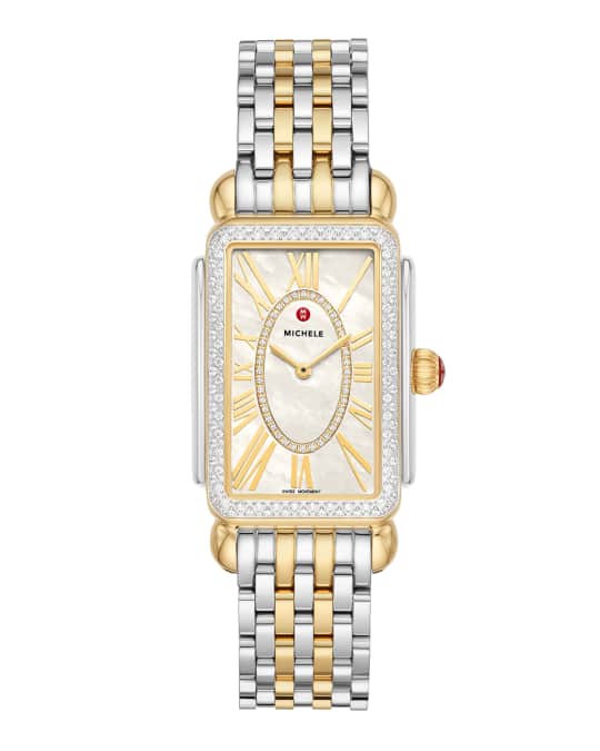 MICHELE Deco Park 2 Tone Diamond Watch Neiman Marcus
