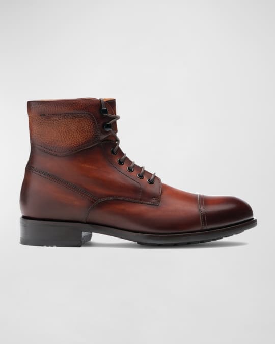 Magnanni Men s Peyton II Burnished Leather Lace Up Boots Neiman Marcus