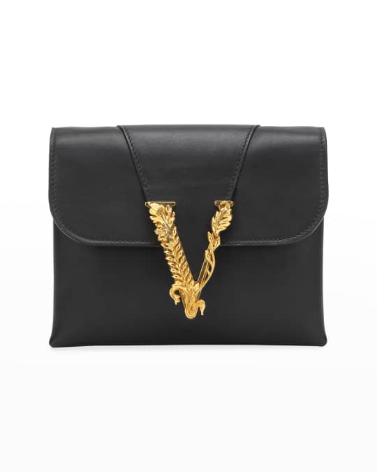 Versace Virtus Leather Chain Shoulder Bag