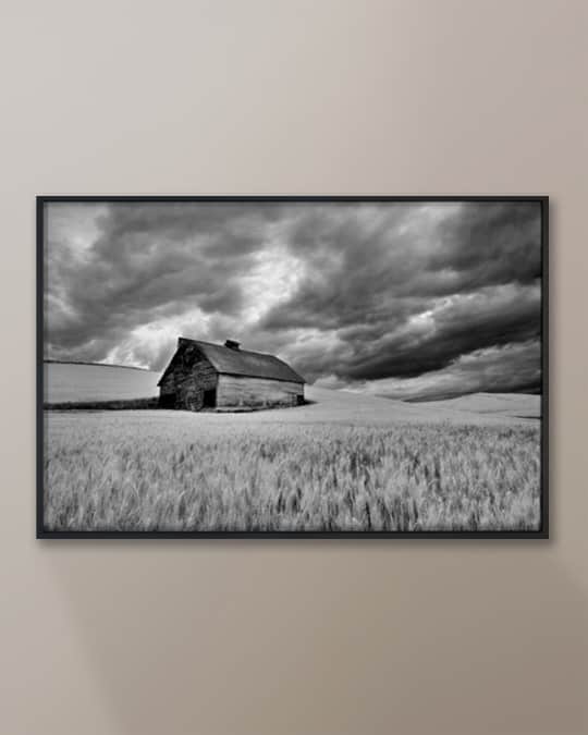 "Barn in the Wheat Field with Approaching Storm" Photo
