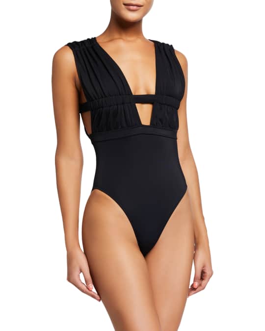 Athena Plunging High Cut One Piece Swimsuit