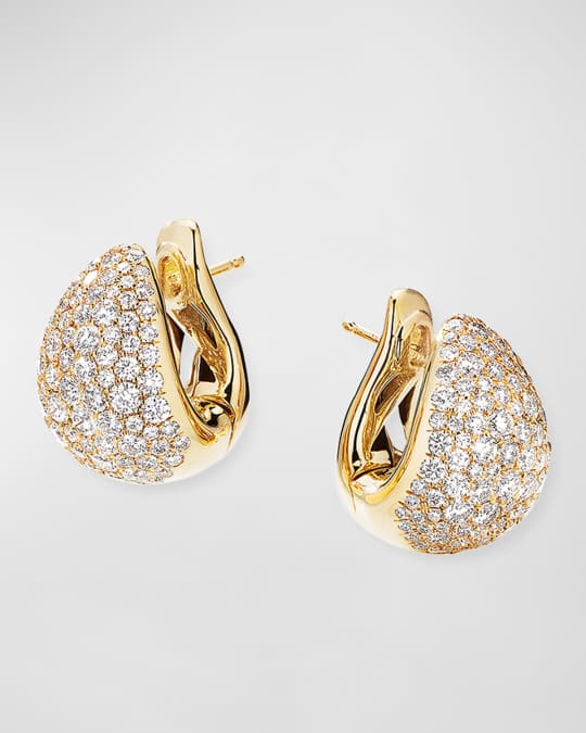 David Yurman Pave 18k Diamond Pear Huggie Earrings | Neiman Marcus