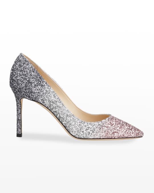 Jimmy Choo Romy 85mm Ombre Glitter High-Heel Pumps | Neiman Marcus