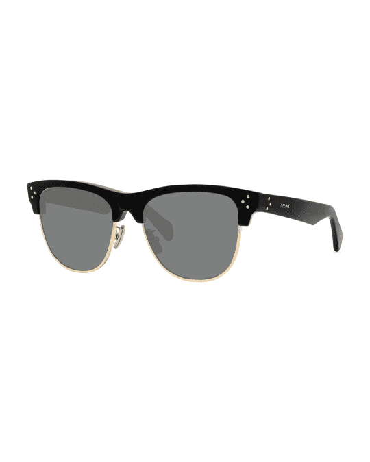 Celine Men's Round Studded TwoTone Sunglasses Neiman Marcus