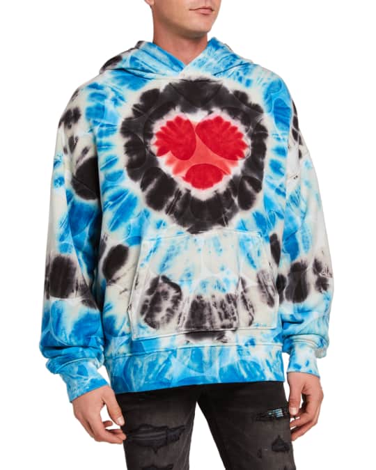 Amiri Men's Hearts Tie-Dye Oversized Hoodie | Neiman Marcus