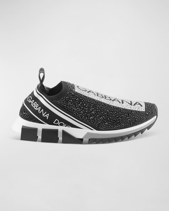 Men s Sorrento Crystal Embellished Logo Knit Sneakers