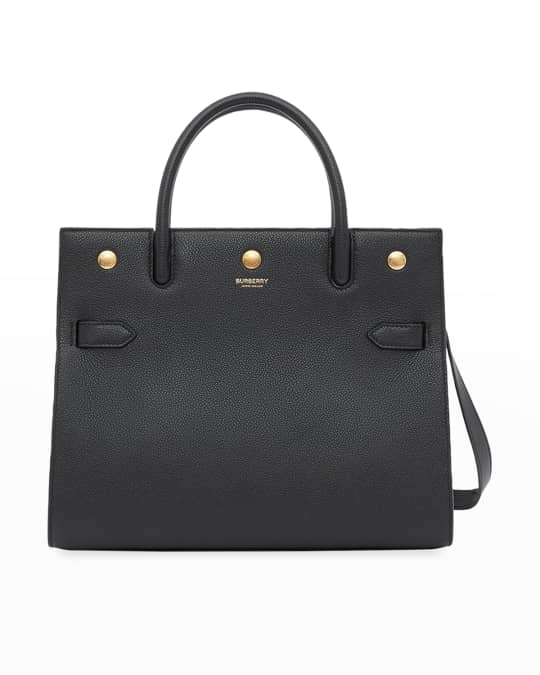Burberry medium grainy notenanalphabeten leather and house check tote bag