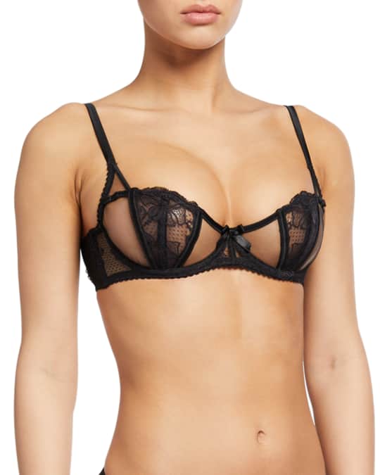 Agent Provocateur Rozlyn Lace-Inset Half-Cup Bra | Neiman Marcus